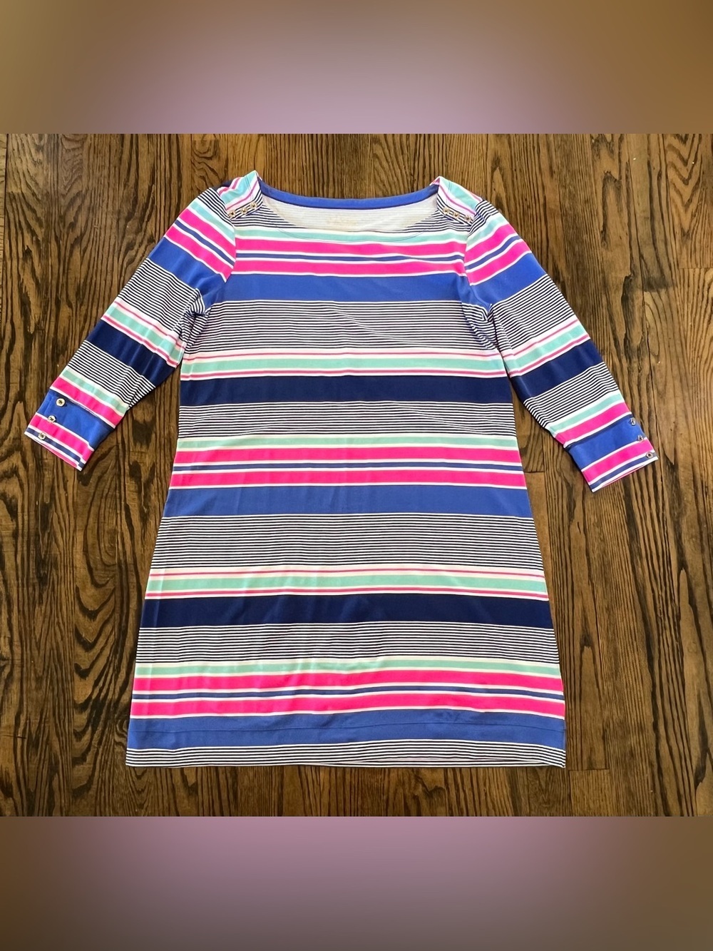 Lilly Pulitzer Striped Midi Dress in Pink, Blue, White & Navy